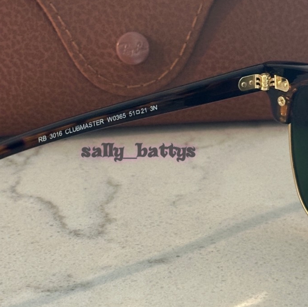 RayBan (Store Display) Clubmaster Tortoise RB3016 Green Lenses - Picture 9 of 16